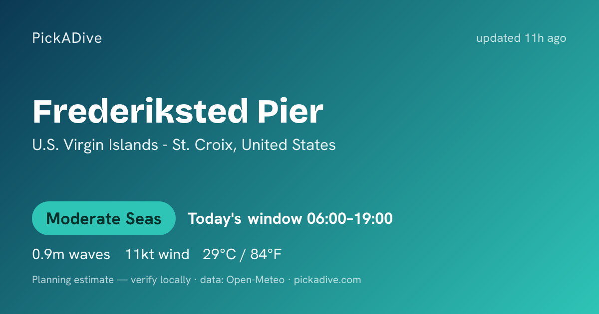Latest conditions card for Frederiksted Pier